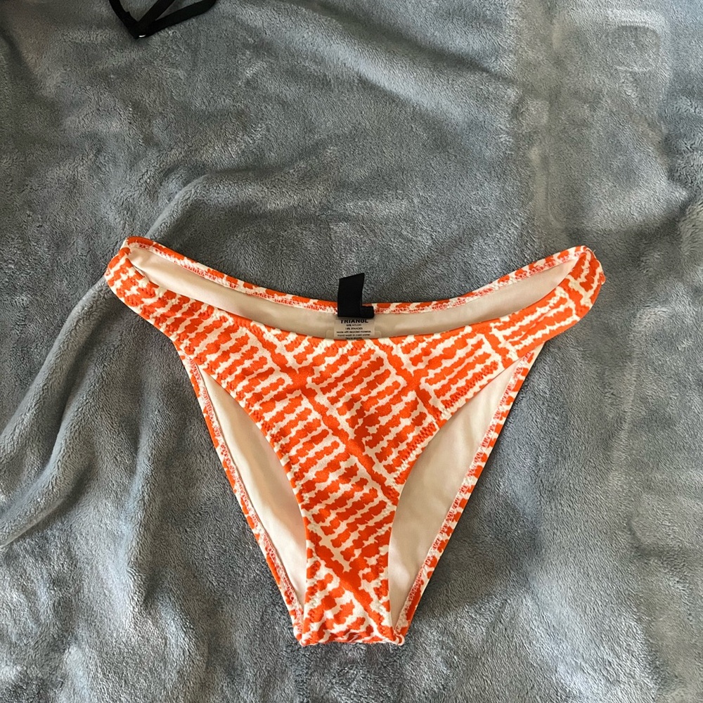 Triangl Swimwear Orange and White Bikini Bottom